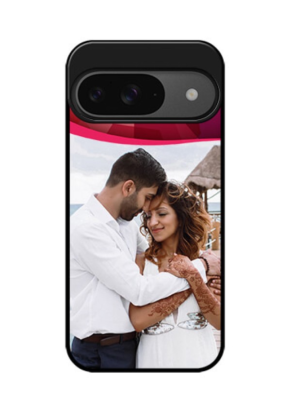 Google Pixel 9 5G Custom Glass Phone Case - Red Abstract Design