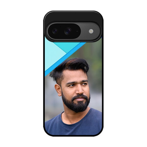 Google Pixel 9 5G Custom Glass Phone Case - Blue Pattern Design