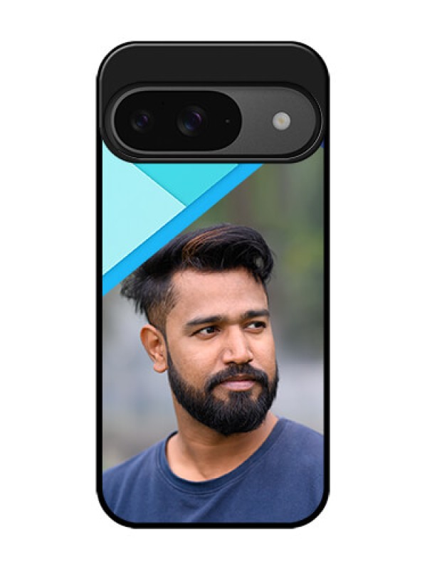 Custom Google Pixel 9 5G Custom Glass Phone Case - Blue Pattern Design