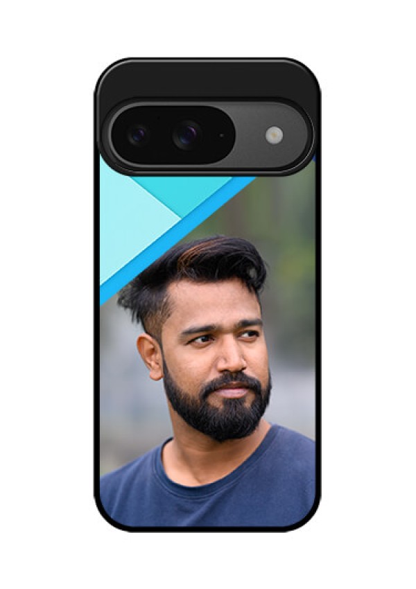 Google Pixel 9 5G Custom Glass Phone Case - Blue Pattern Design