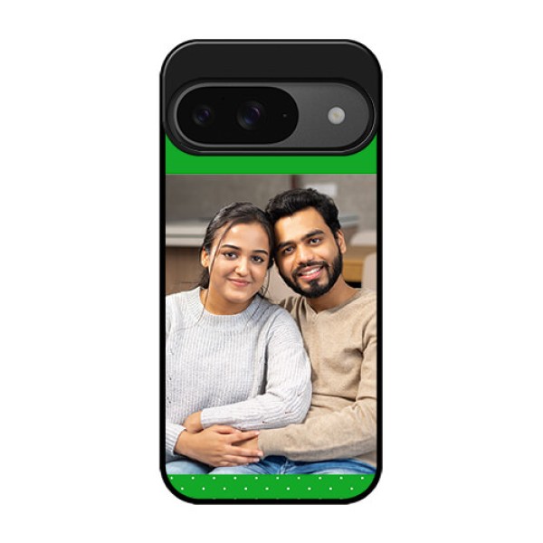 Google Pixel 9 5G Custom Glass Phone Case - Green Pattern Design