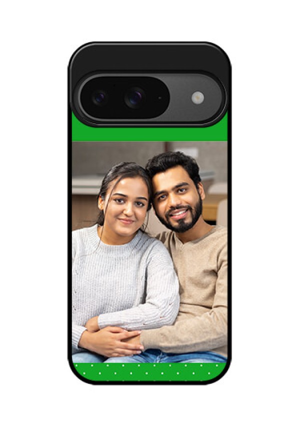 Google Pixel 9 5G Custom Glass Phone Case - Green Pattern Design
