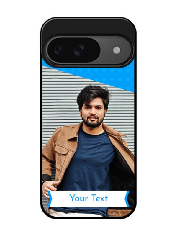 Custom Google Pixel 9 5G Custom Glass Phone Case - Simple Blue Color Design