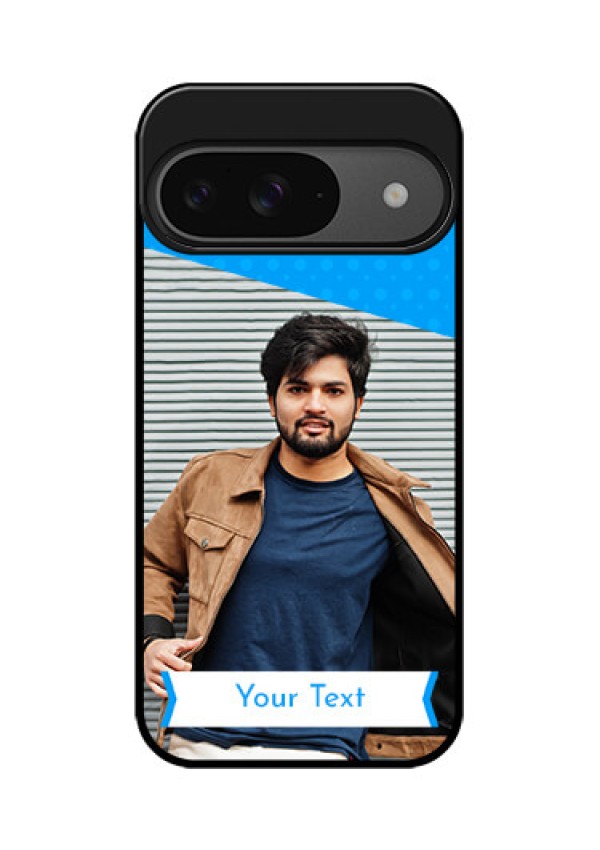 Google Pixel 9 5G Custom Glass Phone Case - Simple Blue Color Design