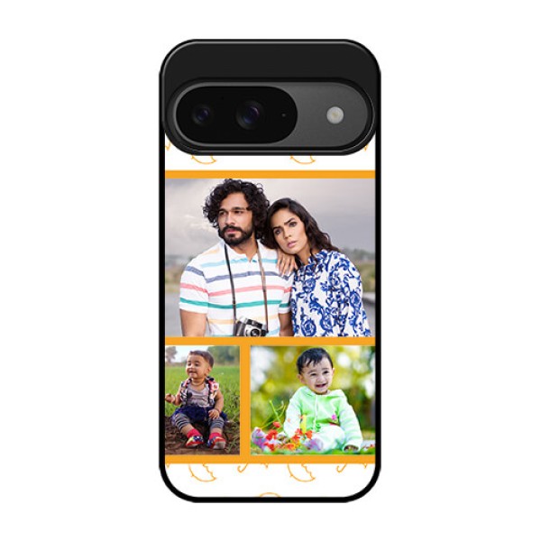 Google Pixel 9 5G Custom Glass Phone Case - Yellow Pattern Design