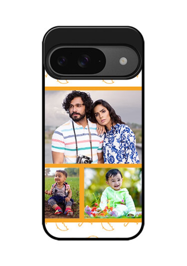 Google Pixel 9 5G Custom Glass Phone Case - Yellow Pattern Design