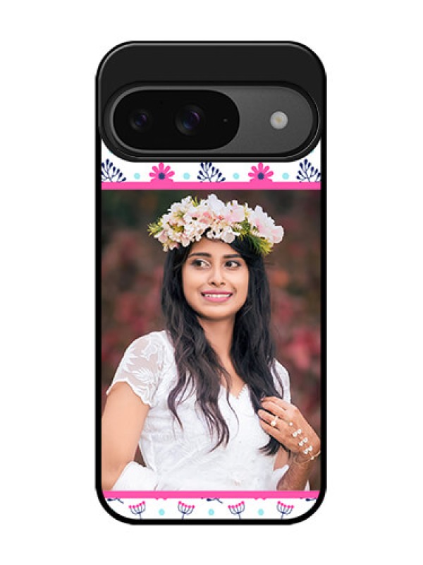 Custom Google Pixel 9 5G Custom Glass Phone Case - Colorful Flower Design