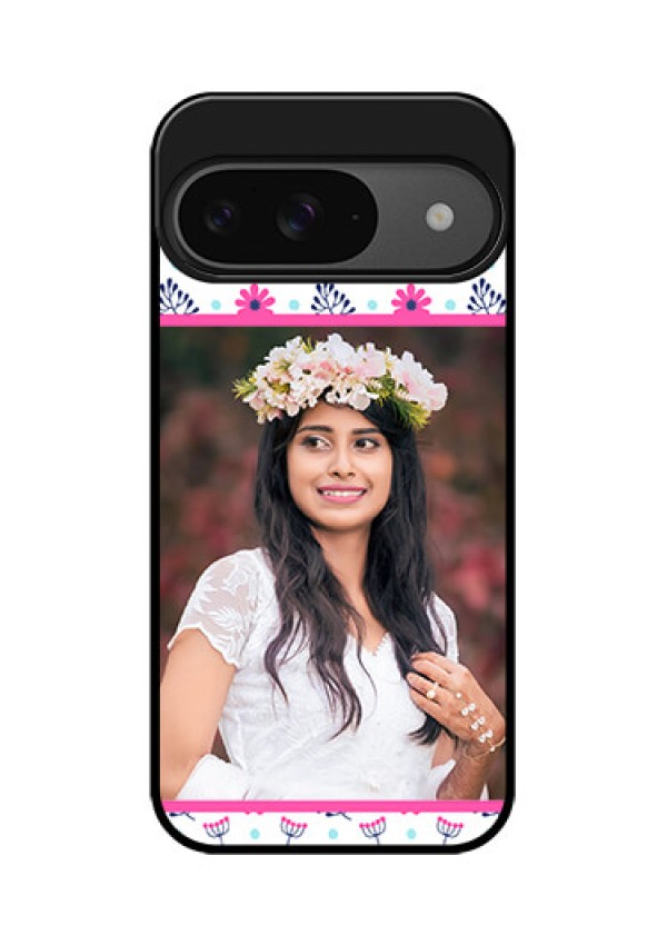 Google Pixel 9 5G Custom Glass Phone Case - Colorful Flower Design