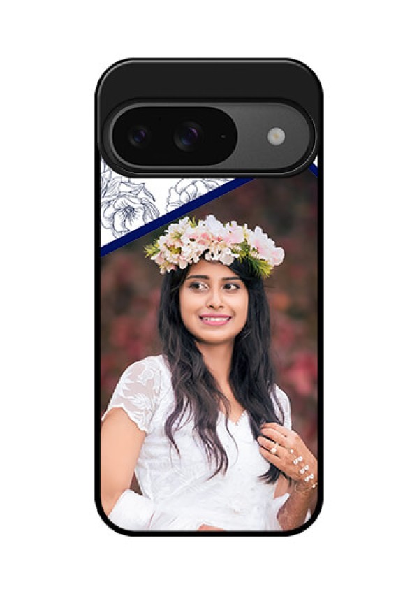 Google Pixel 9 5G Custom Glass Phone Case - Classy Floral Design