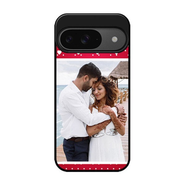 Google Pixel 9 5G Custom Glass Phone Case - Hearts Mobile Case Design