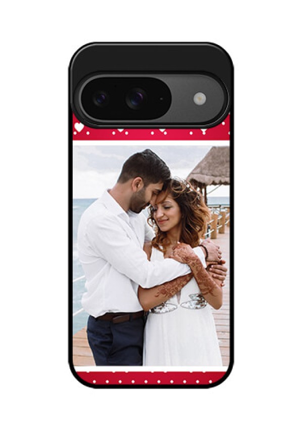 Google Pixel 9 5G Custom Glass Phone Case - Hearts Mobile Case Design