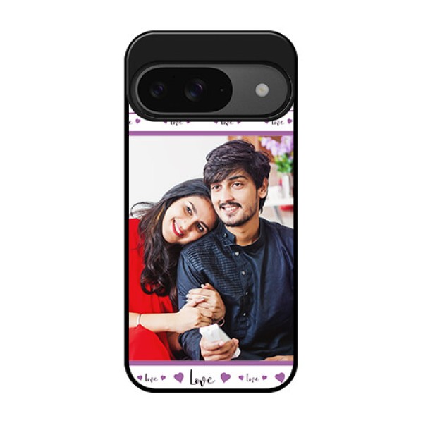 Google Pixel 9 5G Custom Glass Phone Case - Couples Heart Design
