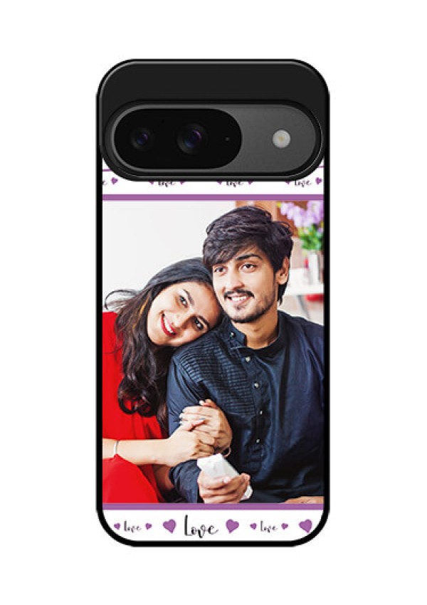 Google Pixel 9 5G Custom Glass Phone Case - Couples Heart Design