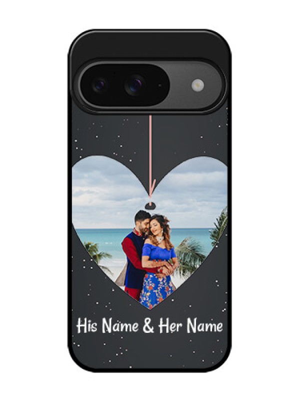 Custom Google Pixel 9 5G Custom Glass Phone Case - Hanging Heart Design
