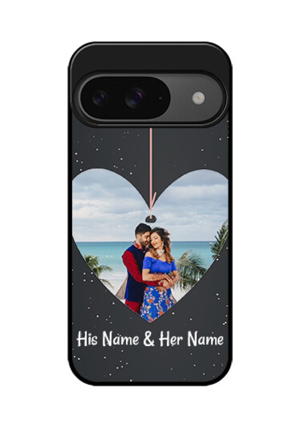 Google Pixel 9 5G Custom Glass Phone Case - Hanging Heart Design