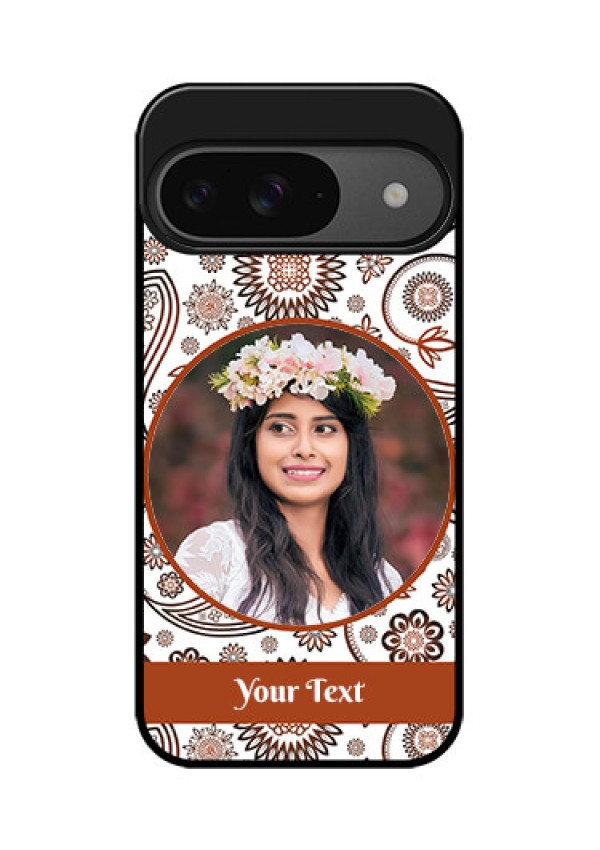Google Pixel 9 5G Custom Glass Phone Case - Abstract Flower Design