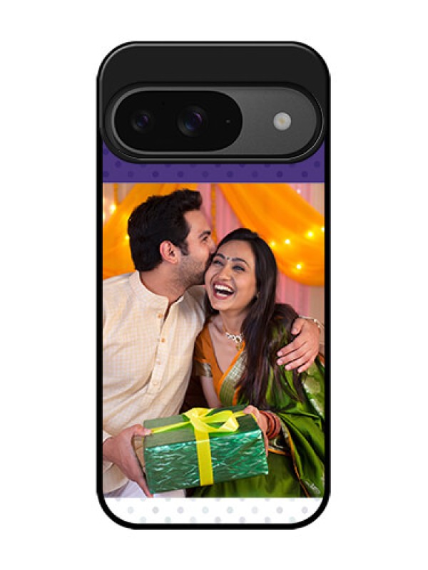 Custom Google Pixel 9 5G Custom Glass Phone Case - Violet Colored Pattern Design