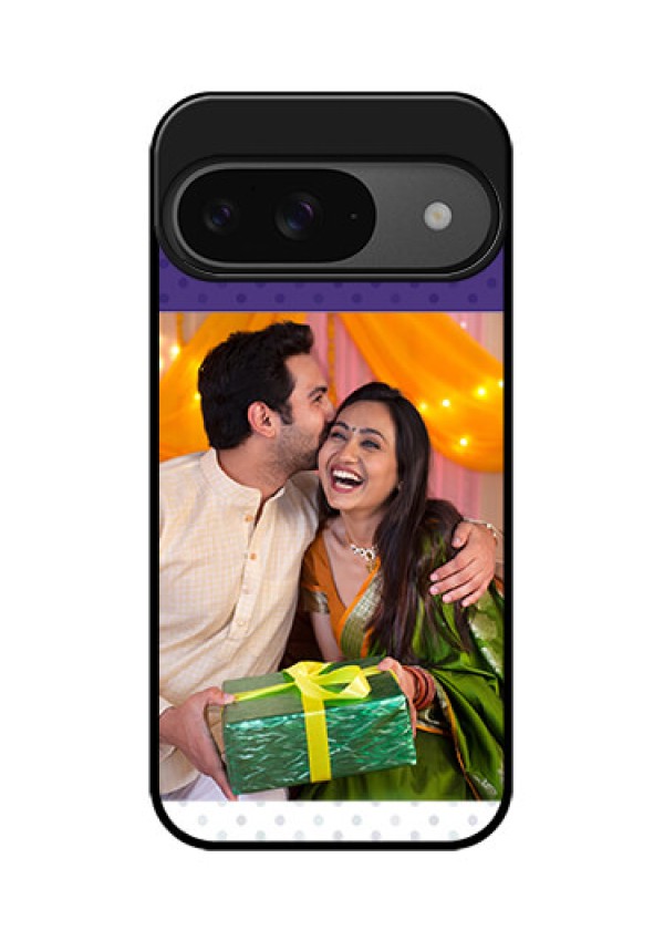 Google Pixel 9 5G Custom Glass Phone Case - Violet Colored Pattern Design