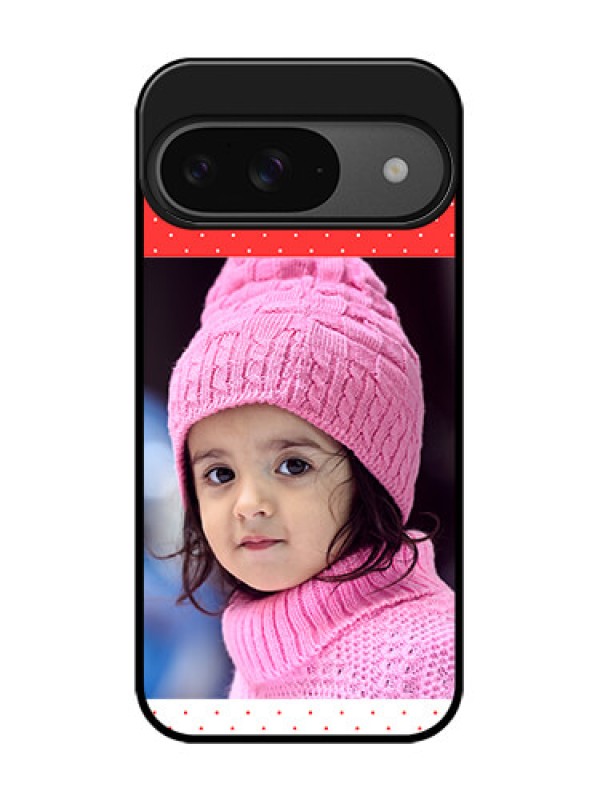Custom Google Pixel 9 5G Custom Glass Phone Case - Red Pattern Design