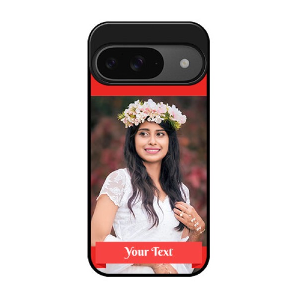 Google Pixel 9 5G Custom Glass Phone Case - Simple Red Color Design