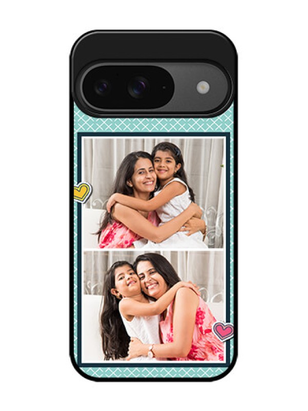 Custom Google Pixel 9 5G Custom Glass Phone Case - 2 Image Holder With Pattern Design