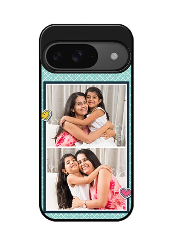 Google Pixel 9 5G Custom Glass Phone Case - 2 Image Holder With Pattern Design
