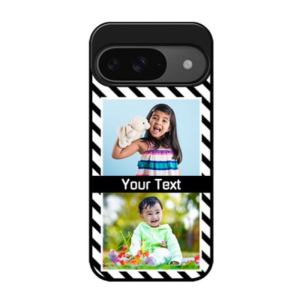 Google Pixel 9 5G Custom Glass Phone Case - Black And White Stripes Design
