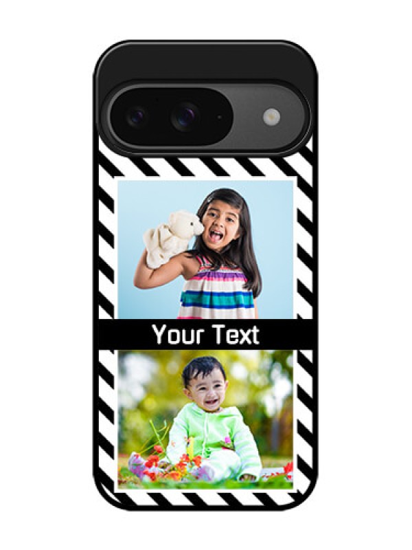 Custom Google Pixel 9 5G Custom Glass Phone Case - Black And White Stripes Design