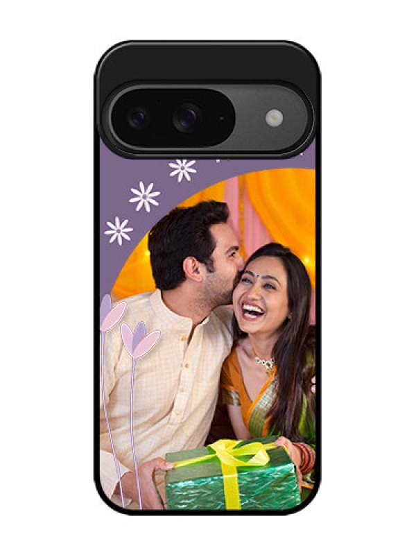 Custom Google Pixel 9 5G Custom Glass Phone Case - Lavender Flowers Design