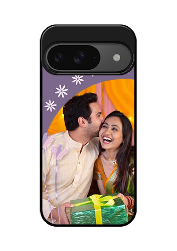 Google Pixel 9 5G Custom Glass Phone Case - Lavender Flowers Design