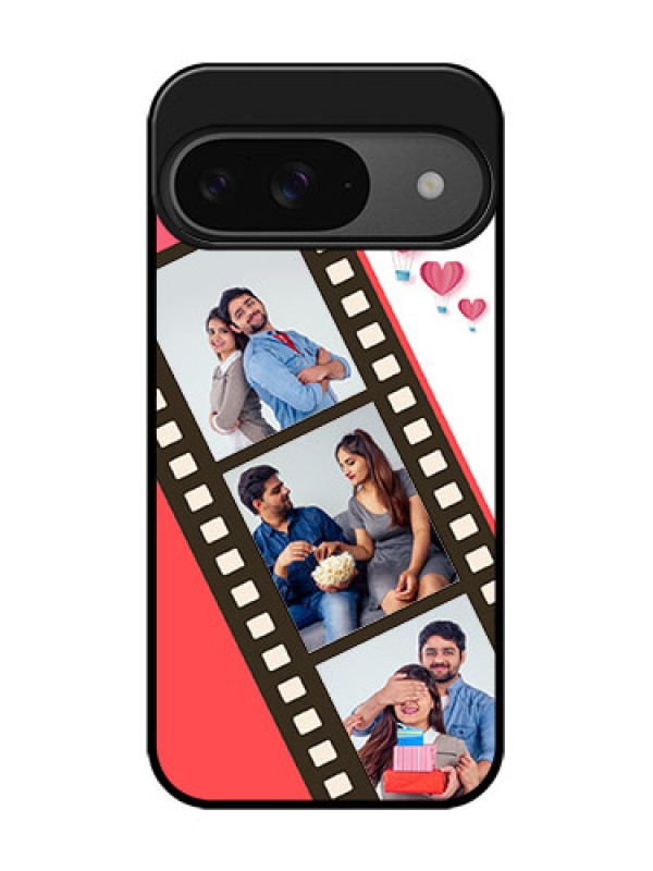 Custom Google Pixel 9 5G Custom Glass Phone Case - 3 Image Holder With Film Reel