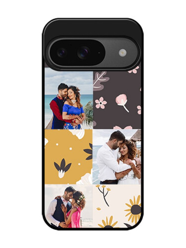 Custom Google Pixel 9 5G Custom Glass Phone Case - 3 Images With Floral Design