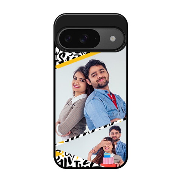 Google Pixel 9 5G Custom Glass Phone Case - Letters Pattern Design