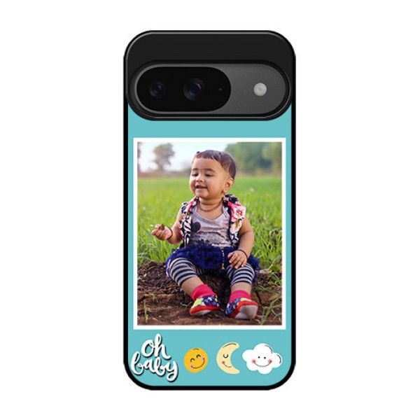 Google Pixel 9 5G Custom Glass Phone Case - Smiley Kids Stars Design