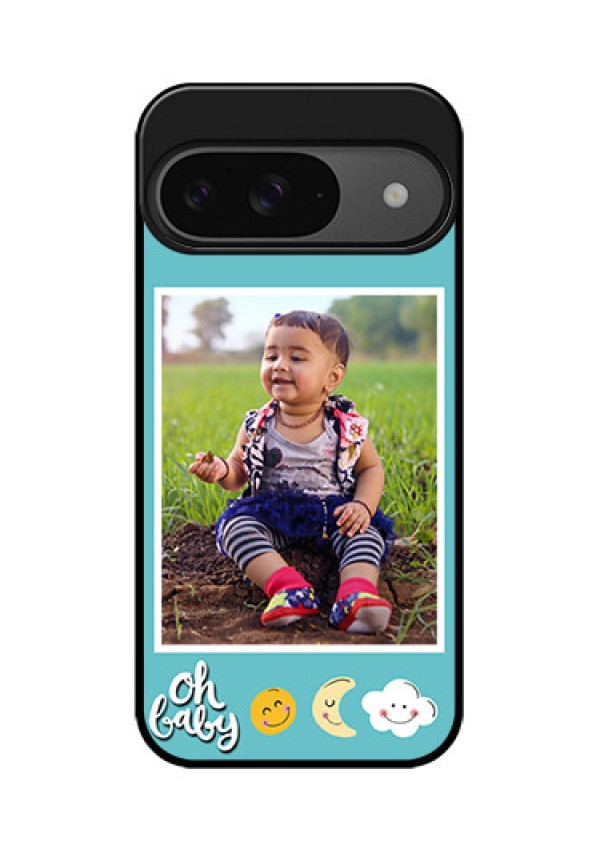 Google Pixel 9 5G Custom Glass Phone Case - Smiley Kids Stars Design