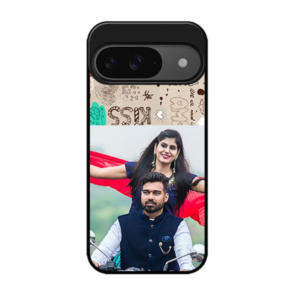 Google Pixel 9 5G Custom Glass Phone Case - Love Doodle Pattern