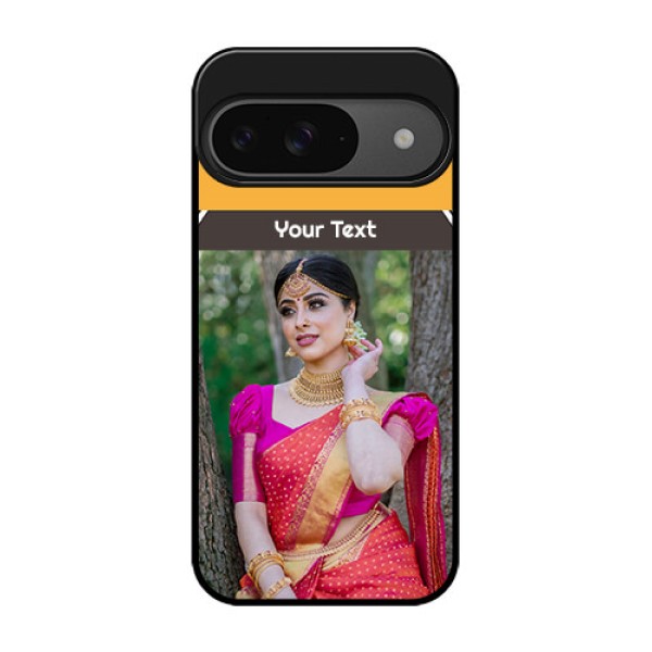 Google Pixel 9 5G Custom Glass Phone Case - With Family Picture And Icons