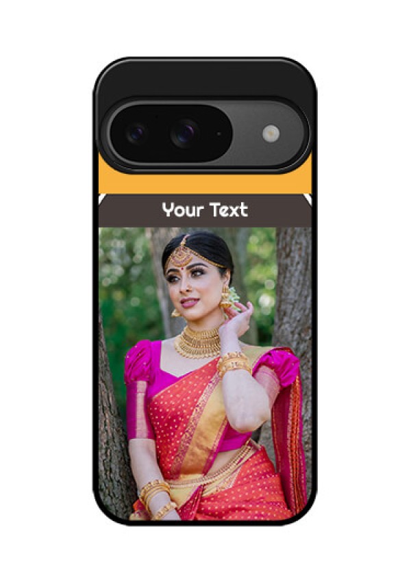 Google Pixel 9 5G Custom Glass Phone Case - With Family Picture And Icons