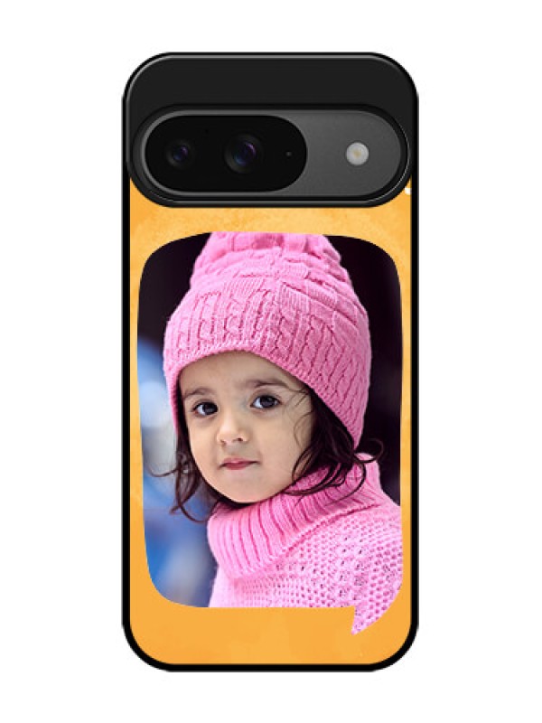 Custom Google Pixel 9 5G Custom Glass Phone Case - Water Color Design With Bird Icons