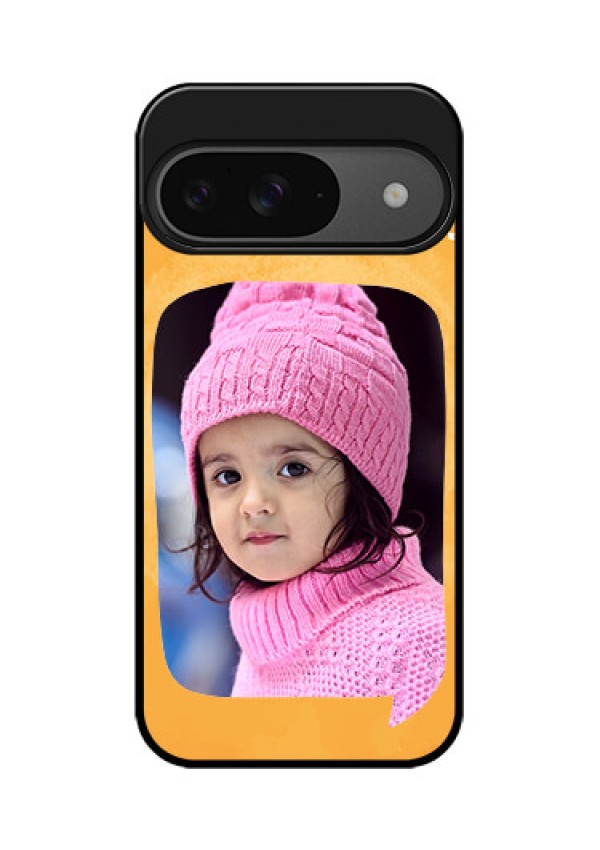 Google Pixel 9 5G Custom Glass Phone Case - Water Color Design With Bird Icons