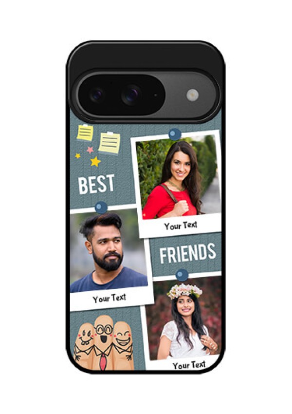 Google Pixel 9 5G Custom Glass Phone Case - Sticky Frames And Friendship Design