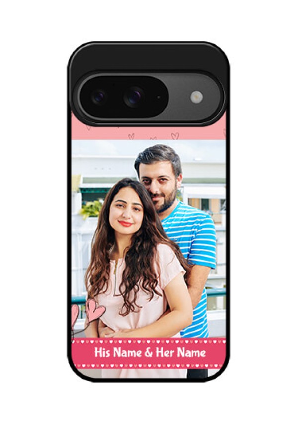 Google Pixel 9 5G Custom Glass Phone Case - Love Design Peach Color