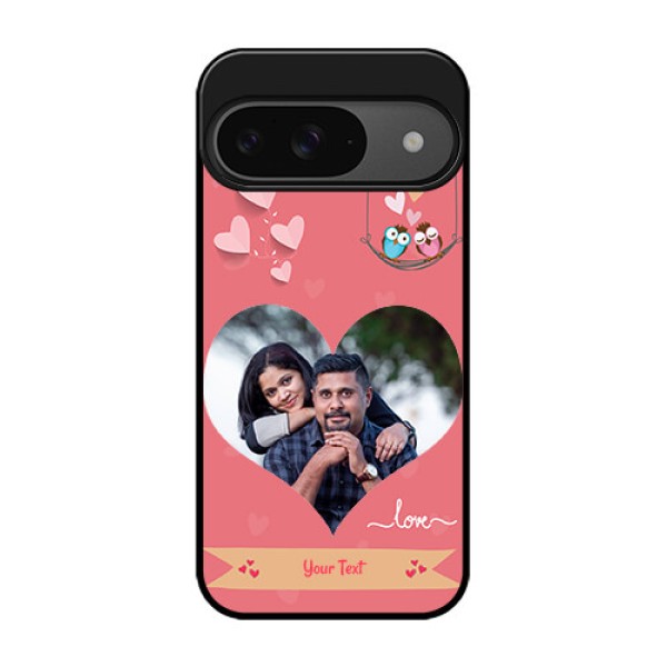 Google Pixel 9 5G Custom Glass Phone Case - Peach Color Love Design