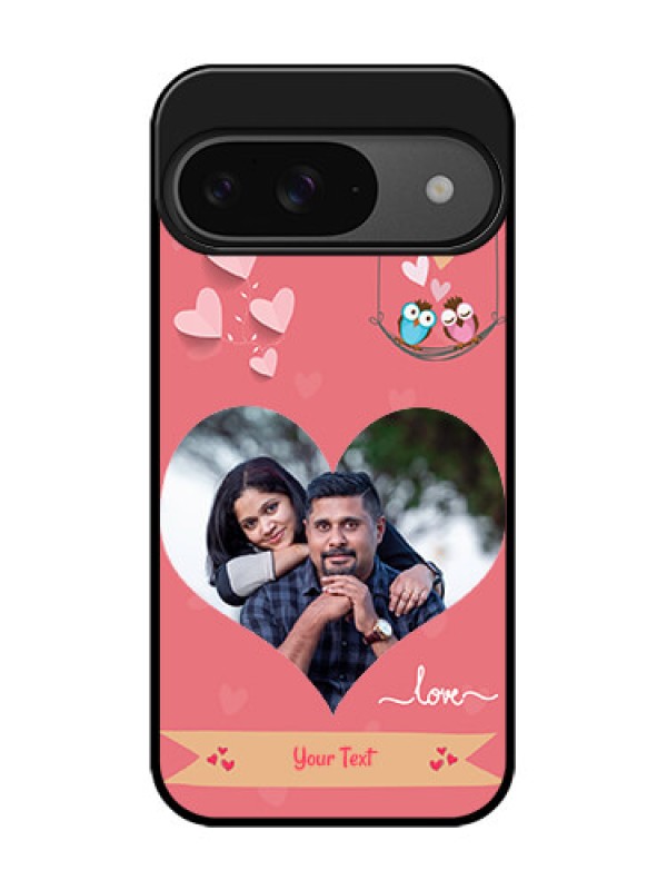 Custom Google Pixel 9 5G Custom Glass Phone Case - Peach Color Love Design