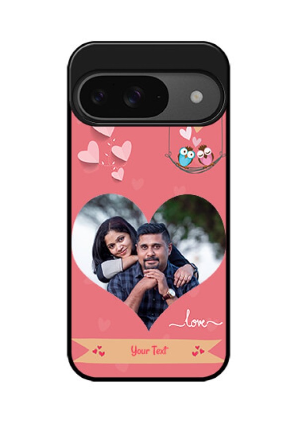 Google Pixel 9 5G Custom Glass Phone Case - Peach Color Love Design