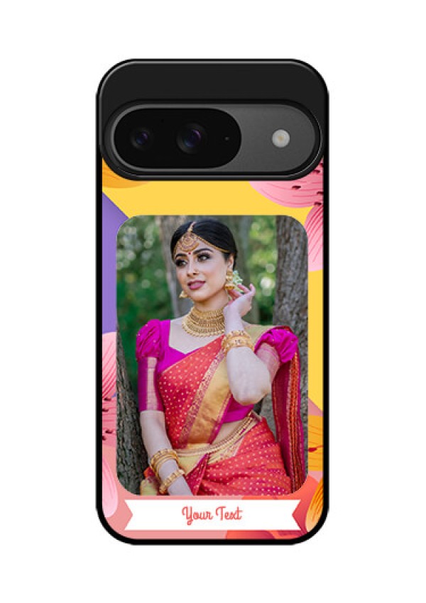 Google Pixel 9 5G Custom Glass Phone Case - 3 Image With Vintage Floral Design