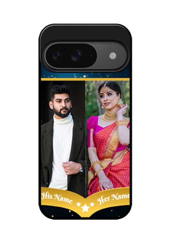 Google Pixel 9 5G Custom Glass Phone Case - Galaxy Stars Backdrop Design
