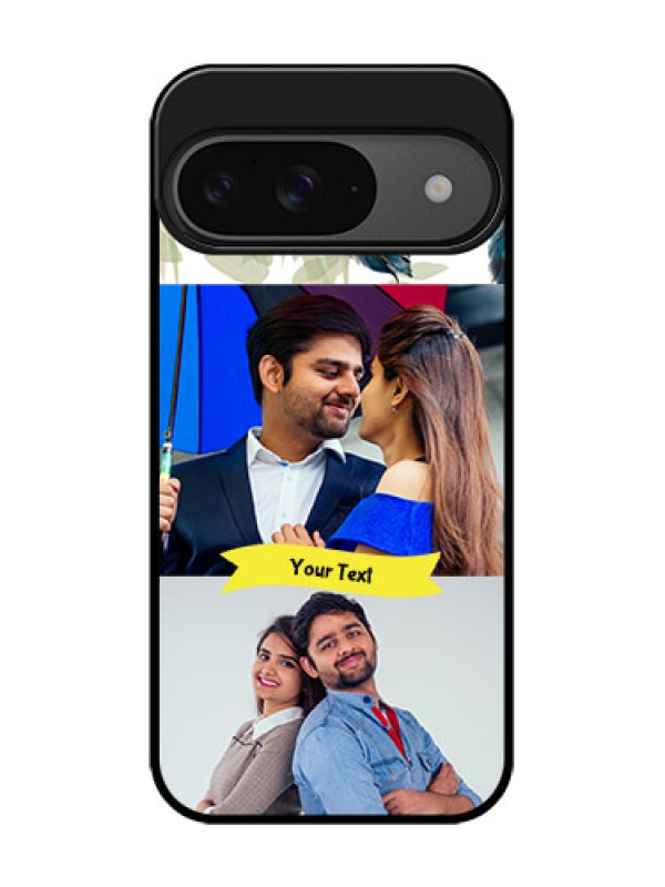 Custom Google Pixel 9 5G Custom Glass Phone Case - Image With Boho Peacock Feather Design