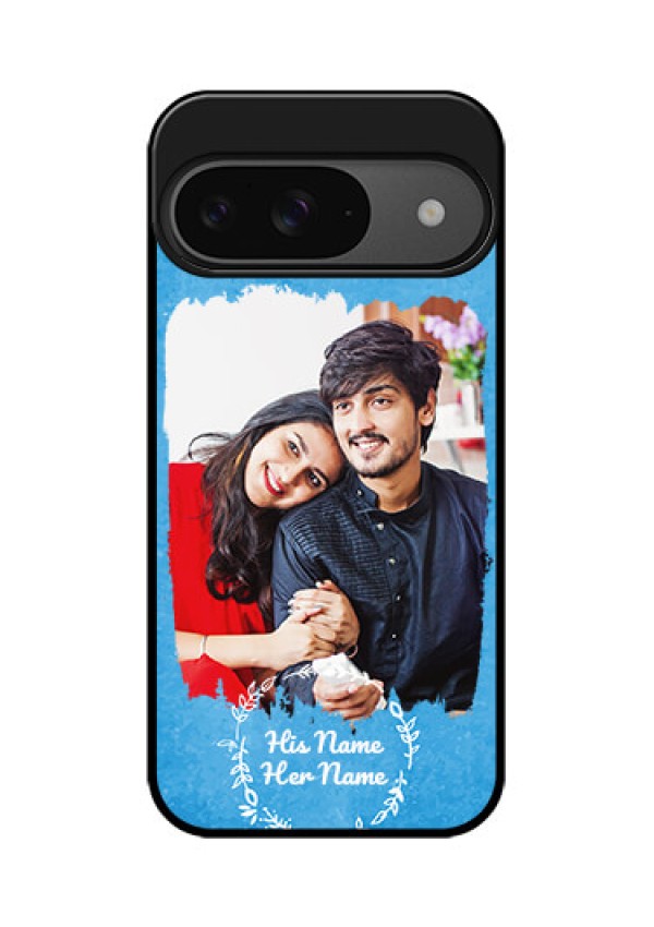 Google Pixel 9 5G Custom Glass Phone Case - Blue Color Vintage Design