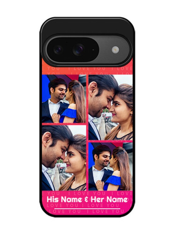 Custom Google Pixel 9 5G Custom Glass Phone Case - I Love You Pink Design